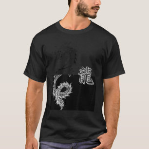 Japans Tokio draak Aziatische esthetische zwarte t T-shirt