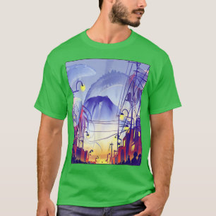 Japans Tokyo Night Anime Fantasy Asian City Japa T-shirt