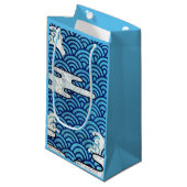 Japans traditioneel golfpatroon klein cadeauzakje (Voorkant Gekanteld)