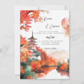 Japans Traditioneel KYOTO Landschap Bruiloft Kaart (Voorkant)