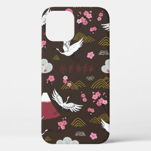 Japans traditioneel naadloos doedelpatroon met  iPhone 12 hoesje