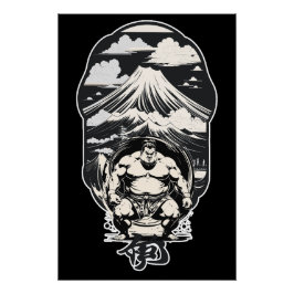 Japans traditioneel sumo worstelen perfect poster