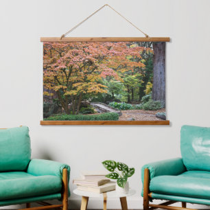 Japans Tuin Herfst Blad Kleur Landschap Hangend Wandkleed