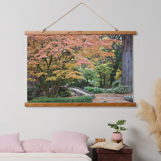 Japans Tuin Herfst Blad Kleur Landschap Hangend Wandkleed (Slaapkamer)