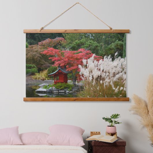 Japans Tuin Herfst Scène Landschap Hangend Wandkleed (Slaapkamer)
