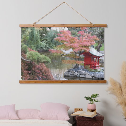 Japans tuin vijver landschap hangend wandkleed (Slaapkamer)
