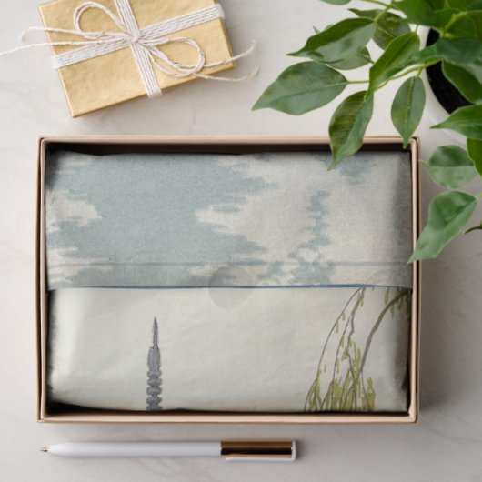 Japans tuinblauw Willow Lake Pagoda Tissuepapier (Geschenk)