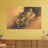 Japans Twee draken in Wolken Canvas Afdruk (Insitu (Woonkamer))