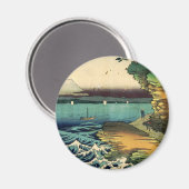 Japans Ukiyo-e Mt. Fuji 房州保田ノ 海岸 Magneet (Voorkant / Achterkant)