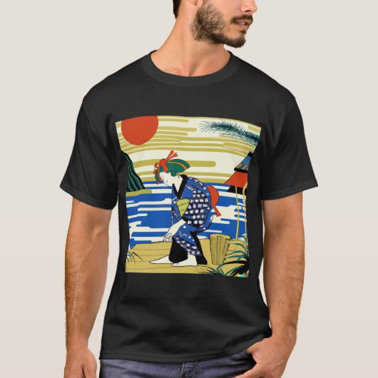 Japans Ukiyo-e Origineel Kunstwerk T-shirt (Voorkant)