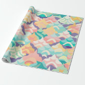 Japans Vector Pastel Aangepast Patroon Cadeaupapier (Uitgerold)