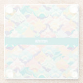 Japans Vector Pastel Aangepast Patroon Glazen Onderzetter (Achterkant)