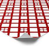 Japans ventilator in Leaf Print, donkerrood en wit Poster (Hoek)