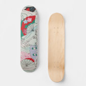 Japans ventilator op Waves  Patroon Skateboard (Voorkant)