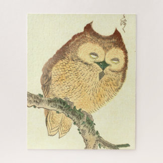 Japans vingerafdrukken | Owl op een bijkantoor Legpuzzel