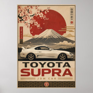 Japans vintage sportwagenposter Mount Fuji Wa Poster