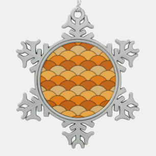 Japans visschaalpatroon tin sneeuwvlok ornament