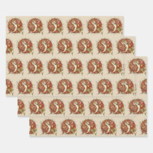  Japans Vliegende Vis en Bamboebladeren Kunst Inpakpapier Vel