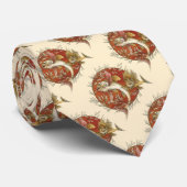 Japans Vliegende Vis en Bamboebladeren Kunst Stropdas (Opgerold)