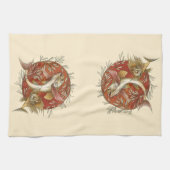  Japans Vliegende Vis en Bamboebladeren Kunst Theedoek (Horizontaal)