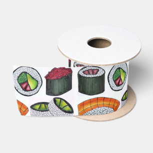 Japans voedsel Sushi Californië Tuna Rolls Ribbon Lint