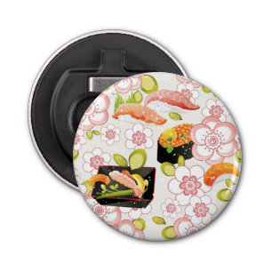 Japans voedsel: Sushi Pattern 2 Button Flesopener