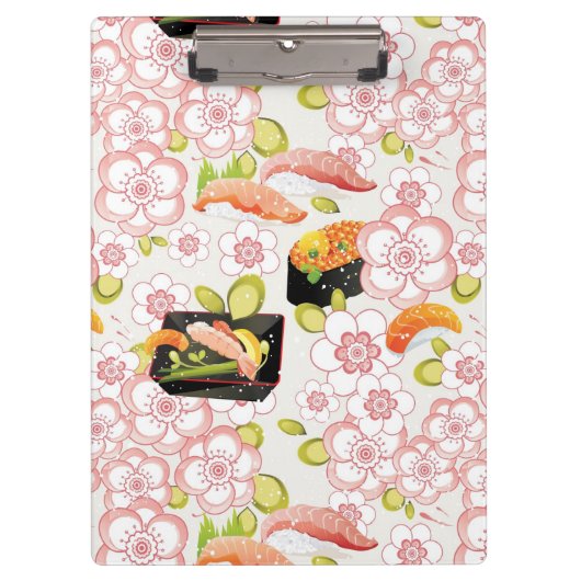 Japans voedsel: Sushi Pattern 2 Klembord (Voorkant)