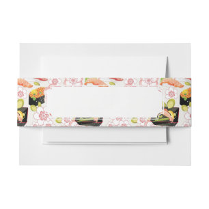 Japans voedsel: Sushi Pattern 2 Uitnodigingen Wikkel