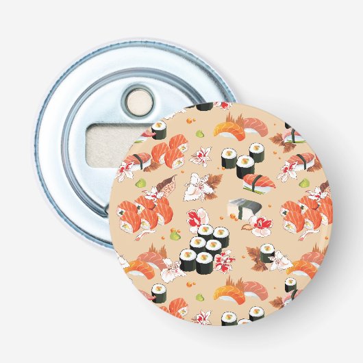 Japans voedsel: Sushi Pattern 3 Button Flesopener (Voorkant)