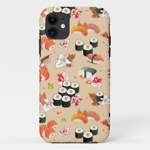 Japans voedsel: Sushi Pattern 3 iPhone 11 Hoesje