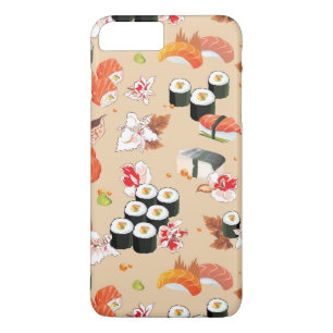 Japans voedsel: Sushi Pattern 3 iPhone 8 Plus / 7 Plus Hoesje