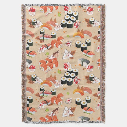 Japans voedsel: Sushi Pattern 3 Deken (Voorkant Verticaal)