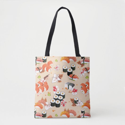 Japans voedsel: Sushi Pattern 3 Draagtas (Voorkant)