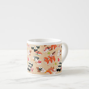 Japans voedsel: Sushi Pattern 3 Espresso Kop