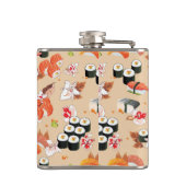 Japans voedsel: Sushi Pattern 3 Heupfles (Achterkant)