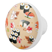 Japans voedsel: Sushi Pattern 3 Keramische Knop (Rechts)
