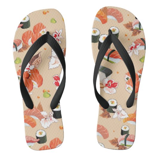 Japans voedsel: Sushi Pattern 3 Teenslippers (Voetbed)