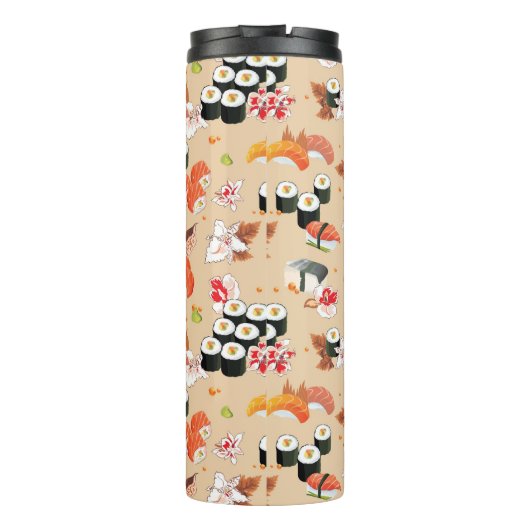 Japans voedsel: Sushi Pattern 3 Thermosbeker (Achterkant)