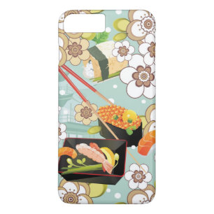 Japans voedsel: Sushi Pattern 4 iPhone 8 Plus / 7 Plus Hoesje