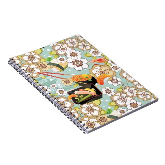 Japans voedsel: Sushi Pattern 4 Notitieboek (Rechterzijde)