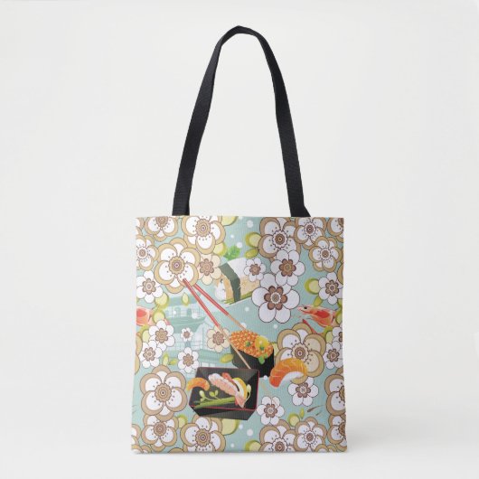 Japans voedsel: Sushi Pattern 4 Tote Bag (Voorkant)
