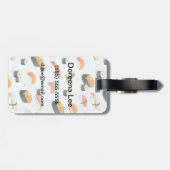Japans voedsel: Sushi Pattern Bagagelabel (Achterkant horizontaal)