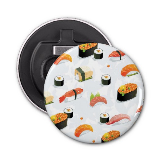 Japans voedsel: Sushi Pattern Button Flesopener (Voorkant)