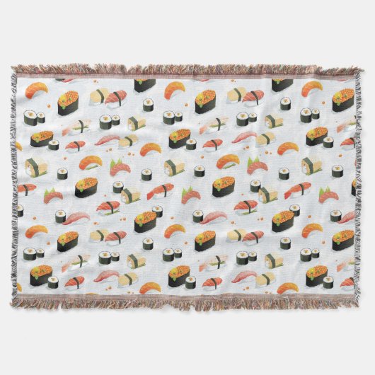 Japans voedsel: Sushi Pattern Deken (Voorkant)