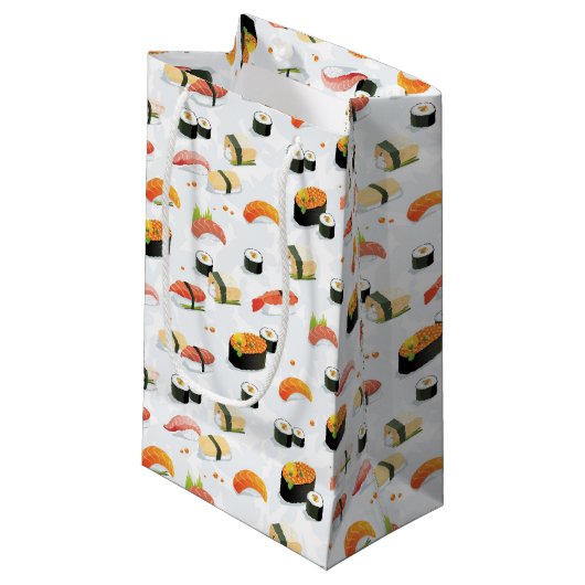 Japans voedsel: Sushi Pattern Klein Cadeauzakje (Voorkant Gekanteld)