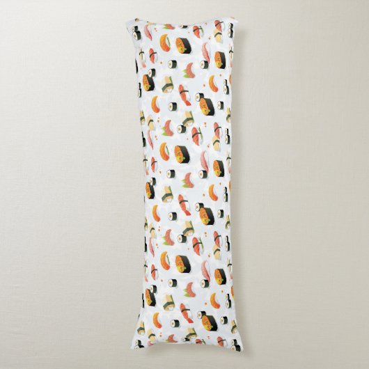 Japans voedsel: Sushi Pattern Lichaamskussen (Voorkant Verticaal)