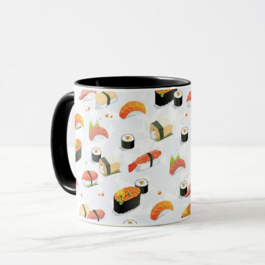 Japans voedsel: Sushi Pattern Mok (Voorkant links)
