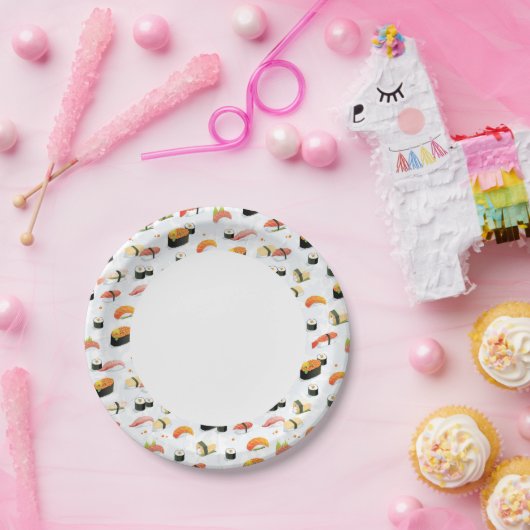 Japans voedsel: Sushi Pattern Papieren Bordje (Feest)