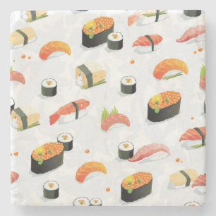 Japans voedsel: Sushi Pattern Stenen Onderzetter