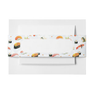 Japans voedsel: Sushi Pattern Uitnodigingen Wikkel
